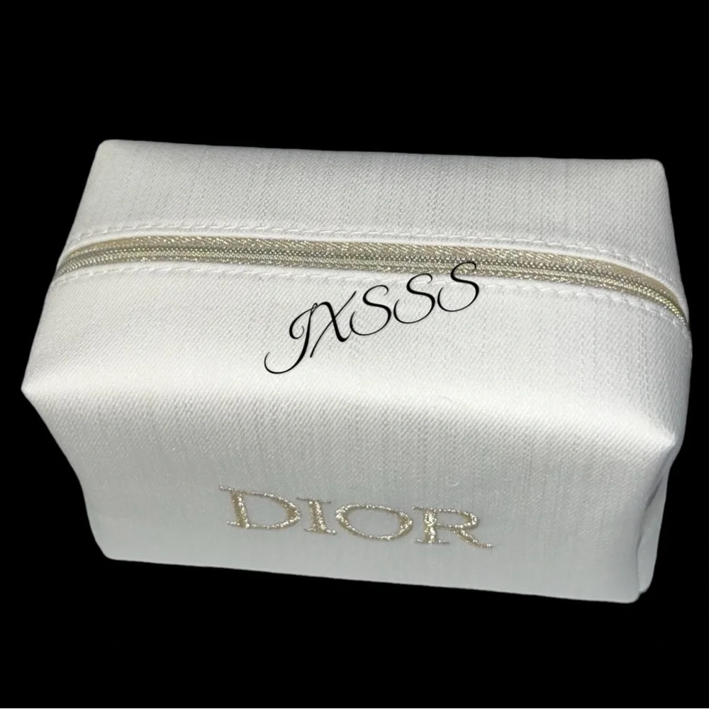 White-Gold Dior Beauty *VIP EXLUSIVE* Cosmetic-Makeup Bag